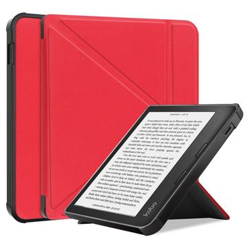 Kobo Libra 2 Origami Stand Folio-hoes - Rood