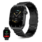 Ksix Olympo AMOLED Smartwatch - Roestvrij staal & Siliconen band (Geopende verpakking - Uitstekend) - Zwart