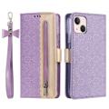 Lace Pattern iPhone 14 Wallet Case - Paars