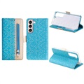 Kantpatroon Samsung Galaxy S22 5G Portemonnee Hoesje - Blauw