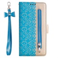 Kantpatroon Samsung Galaxy S22 5G Portemonnee Hoesje - Blauw