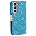 Kantpatroon Samsung Galaxy S22 5G Portemonnee Hoesje - Blauw