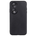 Honor 90 Leather Coated TPU Case - Black