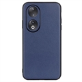 Honor 90 Leather Coated TPU Case - Blue