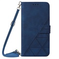 Line Series Samsung Galaxy S22 Ultra 5G Wallet Case - Blauw