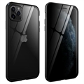 iPhone 11 Pro Magnetisch Hoesje met Gehard Glas - Privacy - Zwart