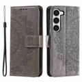 Samsung Galaxy S23 5G Mandala Series Wallet Case - Grijs