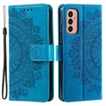 Samsung Galaxy A14 Mandala Series Wallet Case - Blauw