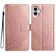 iPhone 16 Mandala Series Portemonnee-hoesje - Rose Gold