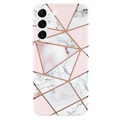 Marmer Patroon Samsung Galaxy S22 5G TPU Hoesje - Wit / Roze