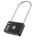 Mili HD-P16-L Staaldraad Smart Lock / Anti-Verloren iOS Tracker & Wachtwoordbeveiliging voor Bagage - Zwart