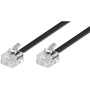 Modulaire telefoonkabel RJ11/RJ11 - 6m - Zwart