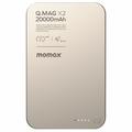 Momax Q.Mag X2 20000mAh Magnetische Draadloze Power Bank - Titaan Goud