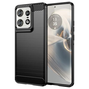 Motorola Edge 50 Pro Geborsteld TPU Hoesje - Koolstofvezel - Zwart