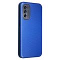 Motorola Moto G62 5G Flip Cover - Koolstofvezel - Blauw