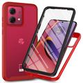 Motorola Moto G84 360 Protection Series Hoesje - Rood / Doorzichtig