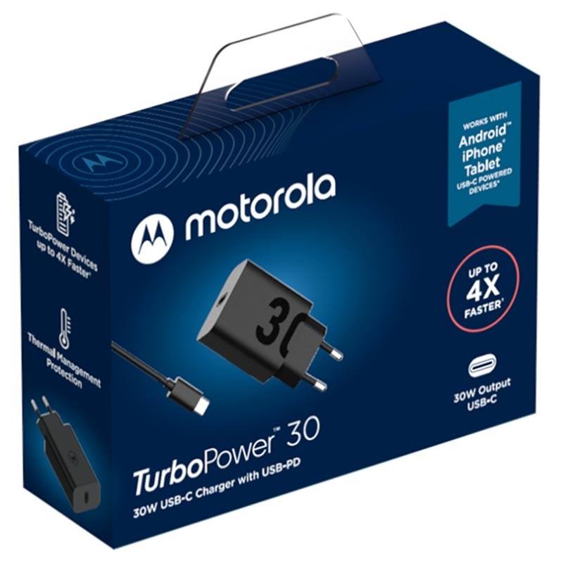 zich zorgen maken Verlichting Slager Motorola TurboPower 30 Stopcontact Lader met USB-C Kabel SJMC302 - 30W