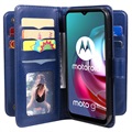 Multi-Card Slot Motorola Moto G10/Moto G30 Wallet Case - Blauw