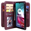 Multi-Card Slot Motorola Moto G10/Moto G30 Wallet Case - Wijnrood