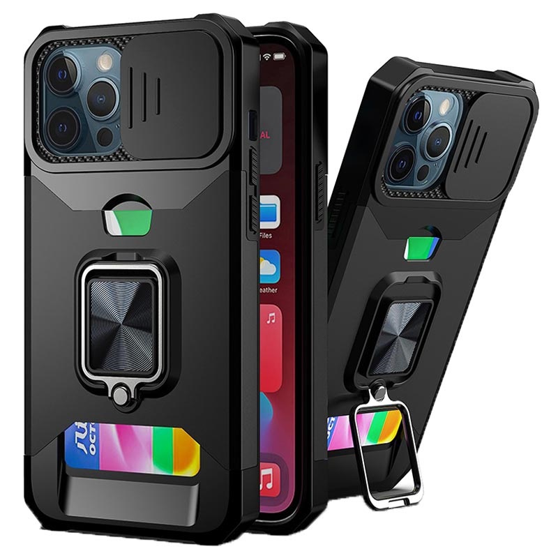 Minister Verspilling Aubergine Multifunctionele 4-in-1 iPhone 13 Pro Max Hybrid Case