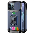 Multifunctionele 4-in-1 iPhone 13 Pro Hybrid Case - Marineblauw