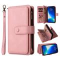 Multifunctionele serie iPhone 14 Pro Max Wallet Case - Roze