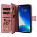 Multifunctionele serie iPhone 14 Pro Max Wallet Case - Roze