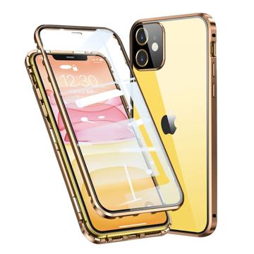 iPhone 11 Magnetisch Cover met Gehard Glas - Goud