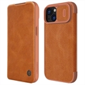 iPhone 15 Nillkin Qin Pro Flip Cover - Bruin