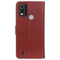 Nokia C21 Plus Wallet Case met Magnetische Sluiting - Bruin