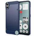 Nothing CMF Phone 1 Geborsteld TPU Hoesje - Koolstofvezel - Blauw