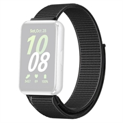 Samsung Galaxy Fit3 Nylon Bandje met Klittenbandsluiting - Zwart