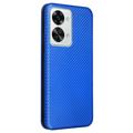 OnePlus Nord 2T Flip Case - Koolstofvezel - Blauw