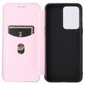 OnePlus Nord 2T Flip Case - Koolstofvezel - Rose Goud