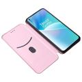 OnePlus Nord 2T Flip Case - Koolstofvezel - Rose Goud