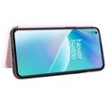 OnePlus Nord 2T Flip Case - Koolstofvezel - Rose Goud