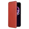 OnePlus Nord CE 2 Lite 5G Flip Case - Koolstofvezel - Oranje