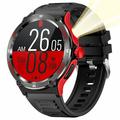 Waterdicht outdoor Smartwatch KT76 met kompas, zaklamp - 1.53"