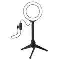 PULUZ 4.7" 12cm Ring Light + Desktop Statief Selfie Stick Mount USB Wit Licht LED Ring Vlogging Fotografie Video Licht Kits