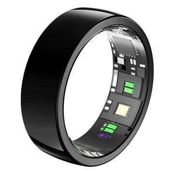 PX01 Smart Ring voor het volgen van slaap en gezondheid met oplaadbasis - Maat: 7/17.3 - Zwart