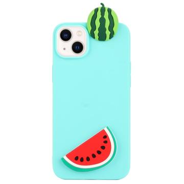 3D Cartoon iPhone 14 Plus TPU Hoesje - Watermeloen