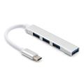 Premium USB-C Hub met 4 x USB-A-poorten - Aluminium - Zilver
