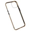 iPhone 14 Max Magnetisch Hoesje met Gehard Glas - Goud