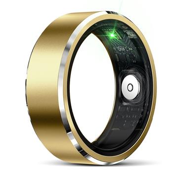 R5 Aluminiumlegering Smart ring met Oplaadhouder - Maat: 10/19.9mm - Goud