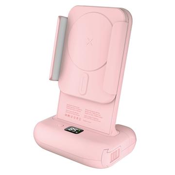 RX01-B Bluetooth Selfie Grip met Draadloos Opladen en Afstandsbedienbare Sluiter - 15W MagSafe-compatibel - Roze