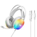 Remax RM-706 Over-ear bekabelde gamingheadset met Microfoon en RGB-verlichting - Wit