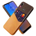 KSQ Motorola Moto E6 Plus Cover met Kaarthouder - Bruin