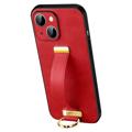 Sulada Fashion iPhone 14 Plus Hybride Hoesje met Draagriem - Rood