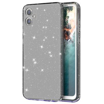 Samsung Galaxy A05 Stylish Glitter Series TPU Hoesje - Doorzichtig Zwart