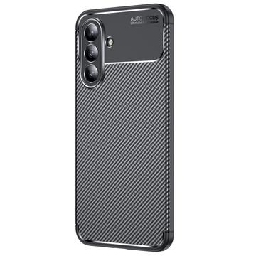 Samsung Galaxy A36 Beetle Koolstofvezel TPU Hoesje - Zwart